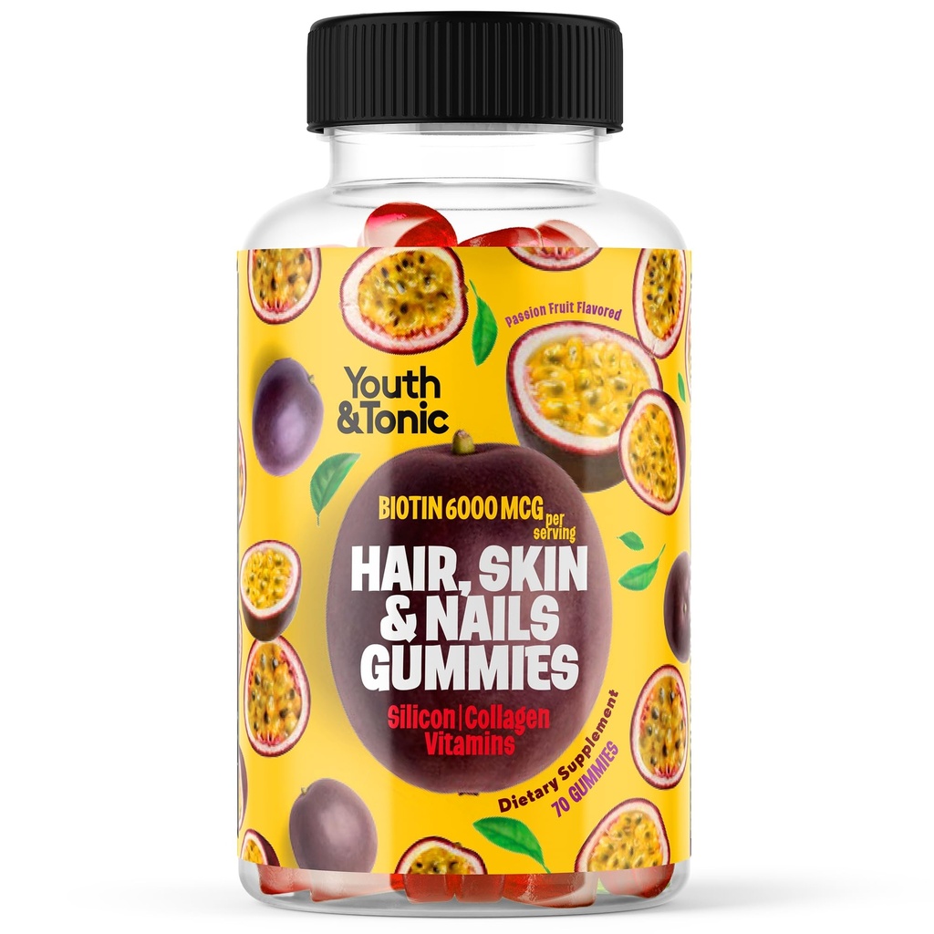 70 Saç Gummies Biotin 600006 Collagen Silikon PABA & Multivitaminler | Kadınlar için Saç Skin ve Nails Vitaminleri Gummy | B Kompleks Folic Acid 400 Find A C D E & Çinko Saç Büyümesi için | Pectin-Based
