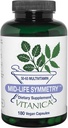 Vitanica - Mid-Life Symmetry, 50-65 Yüksek Potency Daily Multivitamin ve Mineral, Vegan, 180 Capsules
