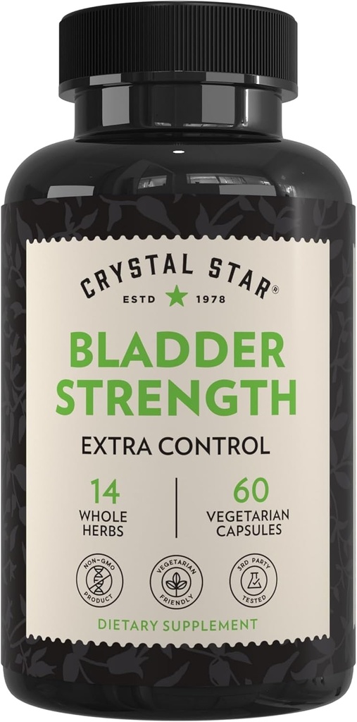 Crystal Star Bladder Strength (60 Capsules) – Herbal Urinary Tract Health and Extra Strength Bladder Control Supplement, Cranberry Extract, Candy Seed Extract, Plantain ve Wild Yam Root, Non-GMO