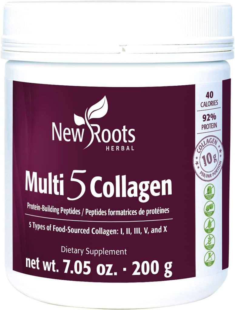 Yeni Kökler | Multi 5 Collagen Toz Supplement (Types I, II, III, V ve X) Hydrolyzed Collagen - Süt & Gluten Free - 12g per Service - 7.05 ozzz