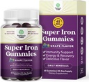 Επιπλέον δύναμη Iron Gummies για γυναίκες και άνδρες - ισχυρό 45mg ανά υπηρεσία Chewable συμπλήρωμα για γυναίκες και άνδρες με βιταμίνη C για υψηλότερη απορρόφηση - Vegan Καθημερινά Σίδερο Gummy Όχι τεχνητά αρώματα