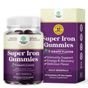 Kadınlar ve Erkekler için Ekstra Kuvvetli Demir Gummies - Yüksek Absorpsiyon için Kadınlar ve Erkekler için Chewable Supplement - Vegan Daily Iron Gummy No Yapay Flavors