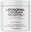 Kodage Liposomal Ovarian Inositol Toz - Myo-Inositol & D-Chiro-Inositol 40:1, Folate 5-MTHF, CoQ10, Pomegranate & Wild Blueberry - 2Month Supply - karma Berry Flavor - Non-G, 60 Hizmetler