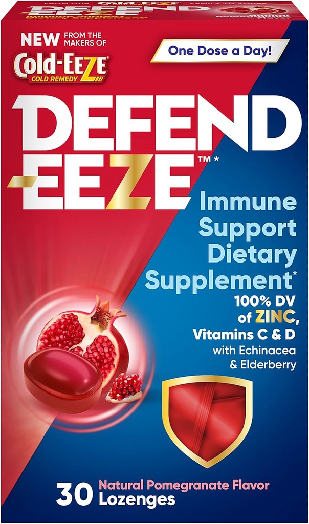Koruma Destek Diyeti Supplement Lozenges,% 100 günlük çinko Değeri, Echinacea & Elderberry ile, Pomegranate Flavor, 30 Lozenges