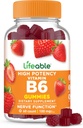 Lifeable Vitamin B6 Gummies | 100 mg | Great Tasting VIT B6 Supplement | Vegan B6 Vitamini Yetişkinler için 6, Yetişkinler için, Erkekler, Kadınlar | 60 Gummies