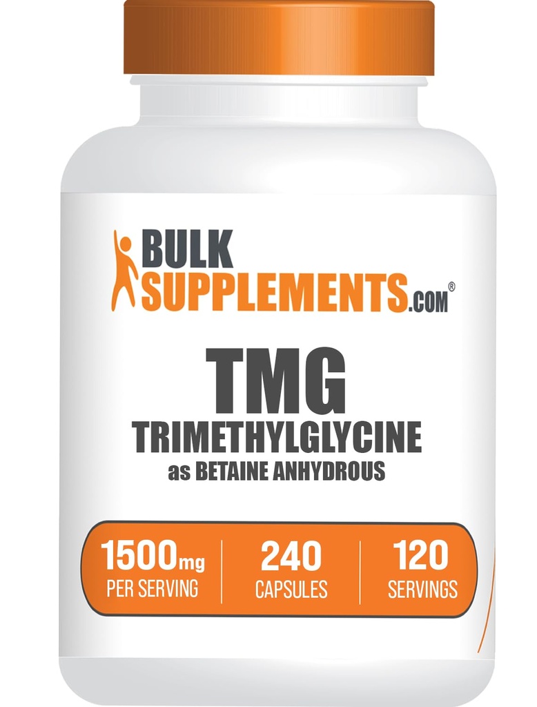 BulkSupplements.com Κάψουλες TMG - Trimethylglycine ως Betaine Anhydrus, TMG συμπλήρωμα - Χωρίς γλουτένη, 2 κάψουλες ανά υπηρεσία (1500mg), 240 Count (Pack of 1)