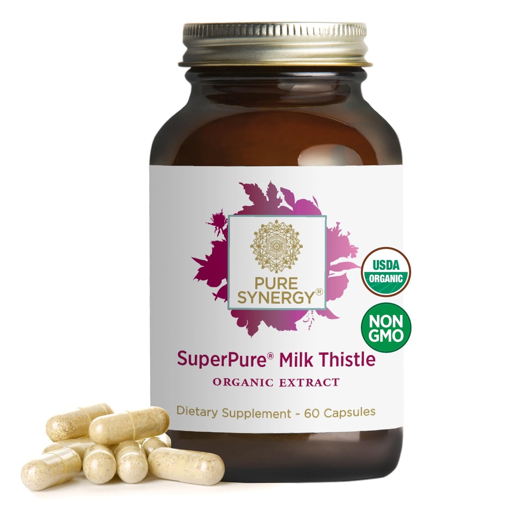 PURE SYNERGY SuperPure Milk Butle Extract | Liver Detox ve Cleanse Supplement | Organik Süt Silymarin ile Butle Ekstraksiyon | Sağlıklı Canlı Destek (60 Capsules)