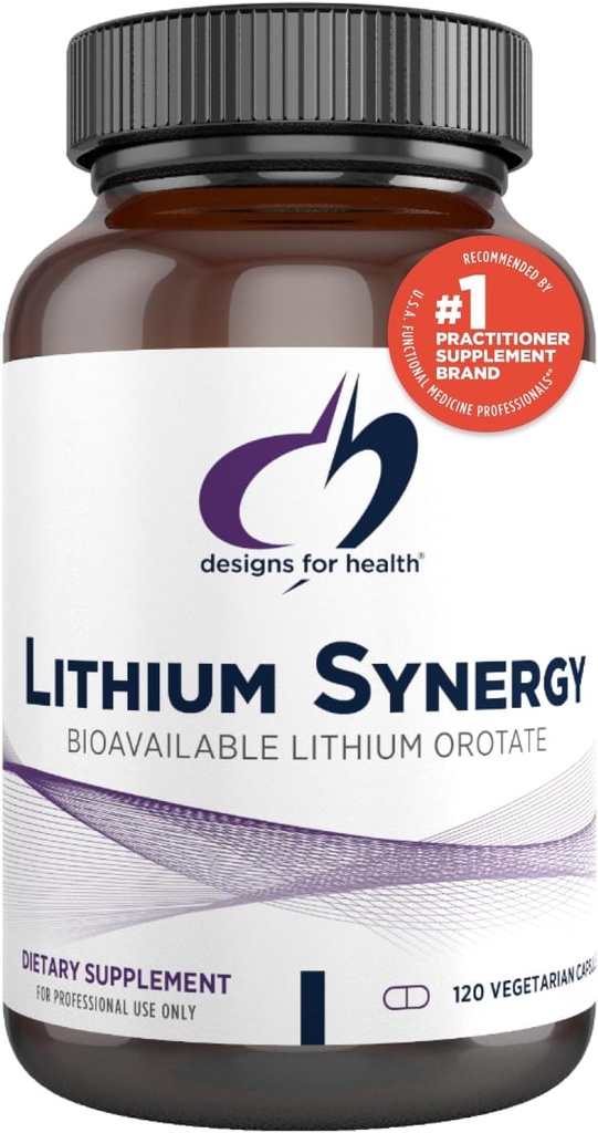 Health Lityum Synergy için tasarımlar - TMG + B12 Torchcobalamin ile 5 mg Lityum Orotate - Bio available Mood + Metilasyon Desteği Tamam, Non-GMO + Vegetarian (120 Capsules)