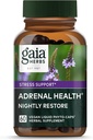 Gaia Herbs Adrenal Health Nightly Restore - Ashwagandha, Magnolia Bark, Cordyceps, Lemon Balm & More* - 60 Vegan Sıvı Phyto-Capsules (30 hizmet)