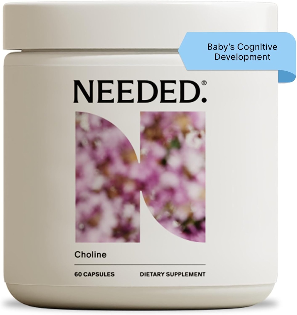 Gerekli. Bilişsel Kalkınma için Prenatal Choline - Choline Supplement Aids Baby Brain Development - Sağlıklı Gebelik & Metabolism - Üçüncü Parti Test Edildi - 60 Capsules