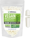 XPRS Nutra Boyutu 2 Boş Kapsüller - 100 Boş Vegan Capsules - Vejetaryen Boş Pill - DIY Sebze Kapsülü - Veggie Caps Pills (Beyaz)
