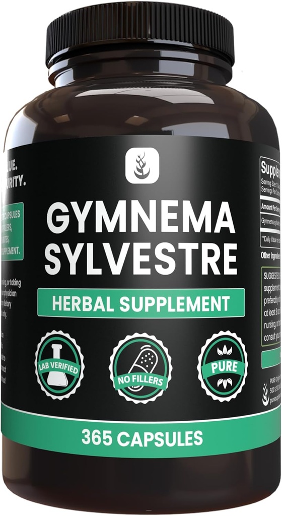 PURE ORIGINAL INGREDIENTS Gymnema Sylvestre (365 Capsules), Hiçbir Magnezyum veya Rice Fillers, Her Zaman Saf, Lab