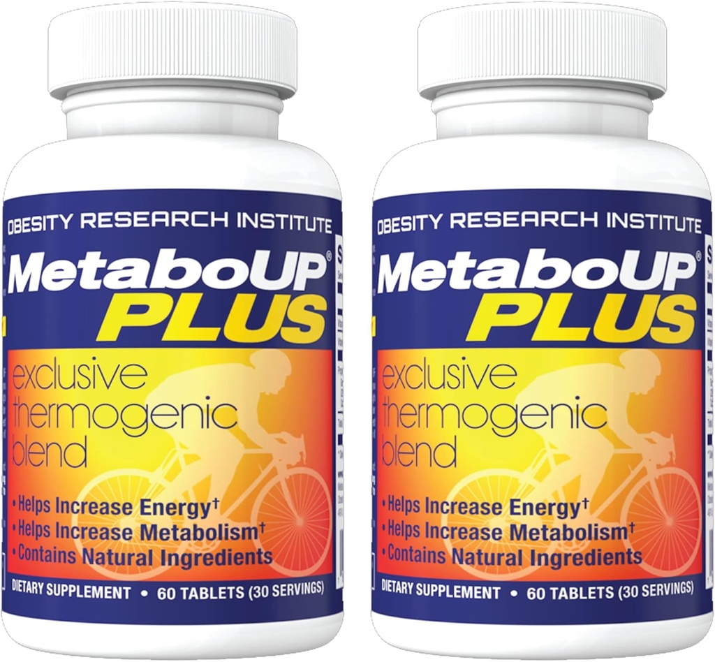 Λιποζίνη MetaboUP Plus - 2 μπουκάλια 60 ct - Θερμογόνος απώλεια βάρους - Χάπια Booster ενέργειας