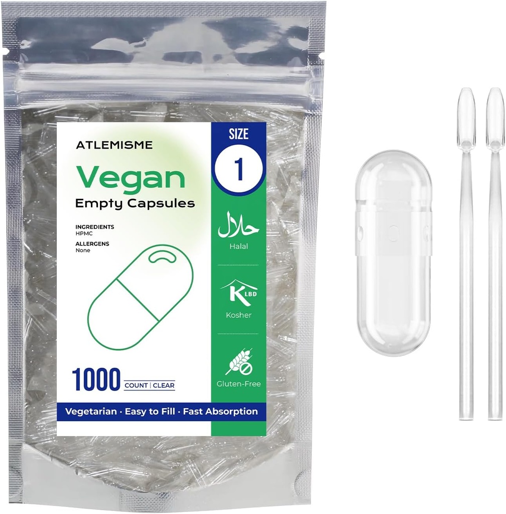 Boş Vegan Capsules Boyutu 1 - Vegan Capsules Boş (1000 Kont)