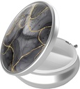 Pill Box, 3 Karşılaştırmalı Hareketli Seyahat Tıp Kutusu Ayna, Compact ve Cute, Purse ve Pocket, Tıp ve Vitamin Organize (Black Gold Mermer)