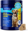 Köpekler için Probiyotikler - Gut için Köpek Probiyotikleri, Immune & Skin Health - 6 Milyar CFUs, 180 Soft Chews, Salmon & Blueberry Flavor - Prebiyotiks & Digestive Enzymes