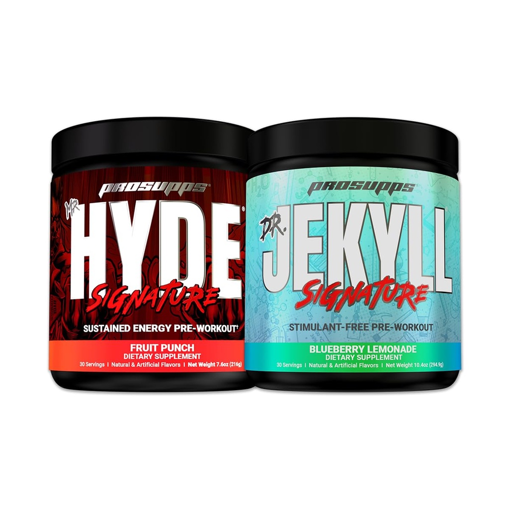 PROSUPPS Mr. Hyde Signature Fruit Punch ve Dr. Jekyll Signature Blueberry Lemonade