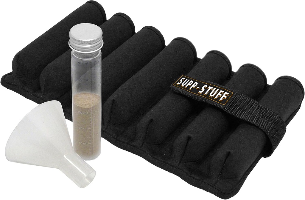 Supp Things Toz Supplement Organizer ve Seyahat Vakası 7 Toz Tubes ve Transport Funnel Dahil, Portatif Protein Toz Tamam Konteyner Medcenter