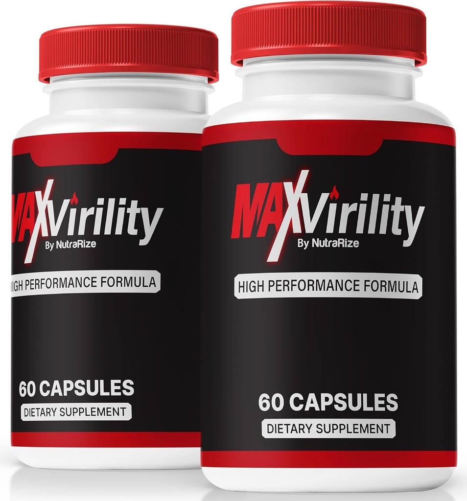 NutraRize (2 Pack) MaxVirility, MaxVirility Υψηλής Απόδοσης Χάπια Φόρμουλα, All-Φυσικό συμπλήρωμα για την υποστήριξη της μυϊκής υγείας και της γενικής ευεξίας, Επίσημες κριτικές Pastillas (120 κάψουλες)