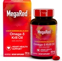 Omega-3 Krill Oil 350mg Softgels, MegaRed (60 Count In A bottle), EPA & DHA Ωμέγα-3 λιπαρά οξέα με καμία ψαρική επίγευση σε αντίθεση με το ιχθυέλαιο, περιέχει αντιοξειδωτική ασταξανθίνη