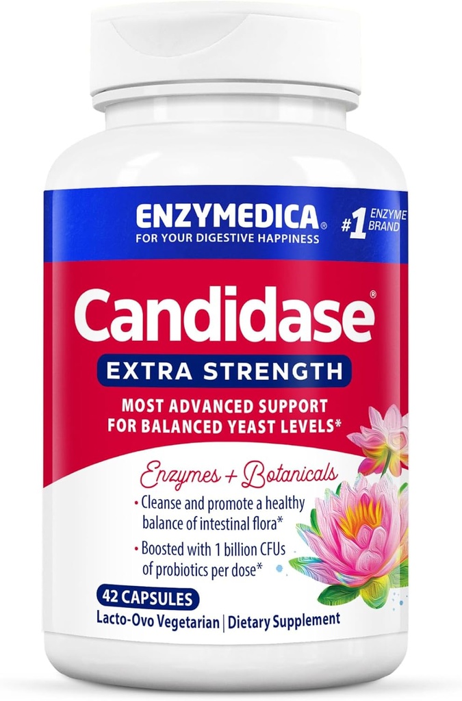 Enzymedica, Candidase Extra Strength, Balanced Yeast Levels için Destek, 42 Capsules