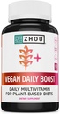 Zhou Vegan Multivitamin for Women & Men, Daily Vegan Supplement, Essential Multi Vitamin with Iron & çinko for Energy, Vitality, Immune Support, & Whole Body Health - 60 Veg Caps