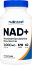Nutricost NAD+ Συμπλήρωμα 1.000mg ανά Σερβίρισμα,120 Κάψουλες (Νικοτιναμίδη Αδενίνη Δινουκλεοτίδιο) - 60 Μερίδες, Χωρίς γλουτένη, Vegan