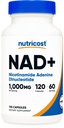 Nutricost NAD+ Supplement 1000 mg per Service,120 Capsules (Nicotinamid Adenine Dinüotid) - 60 Hizmet, Gluten-Free, Vegan