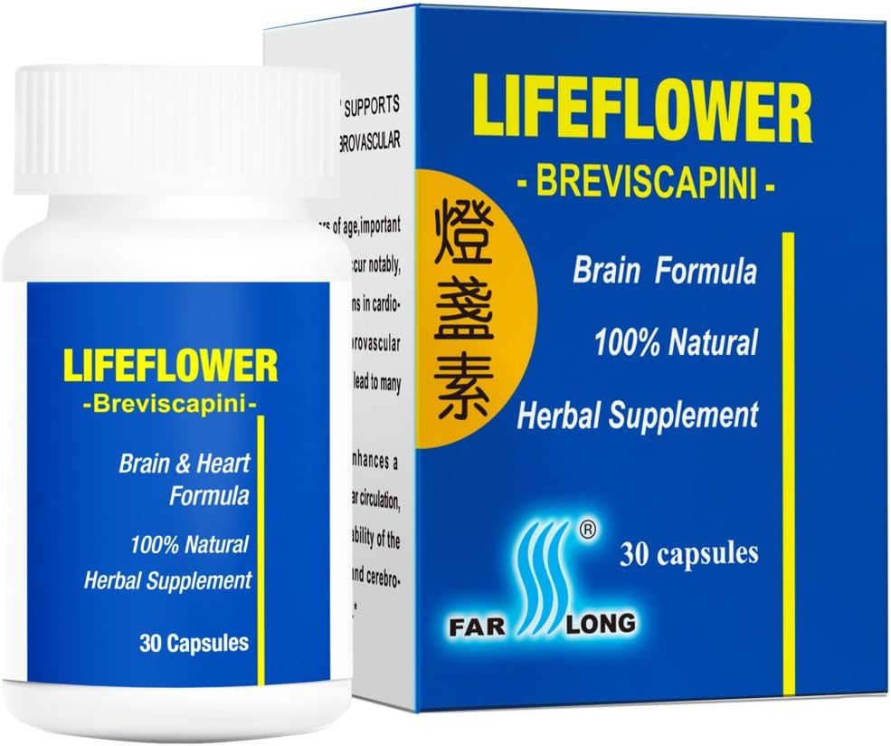 Lifeflower, 100% All Natural, Youthful Brain Herbal Supplement, Support Cerebrovascular System, Find Memory, 30 Capsules