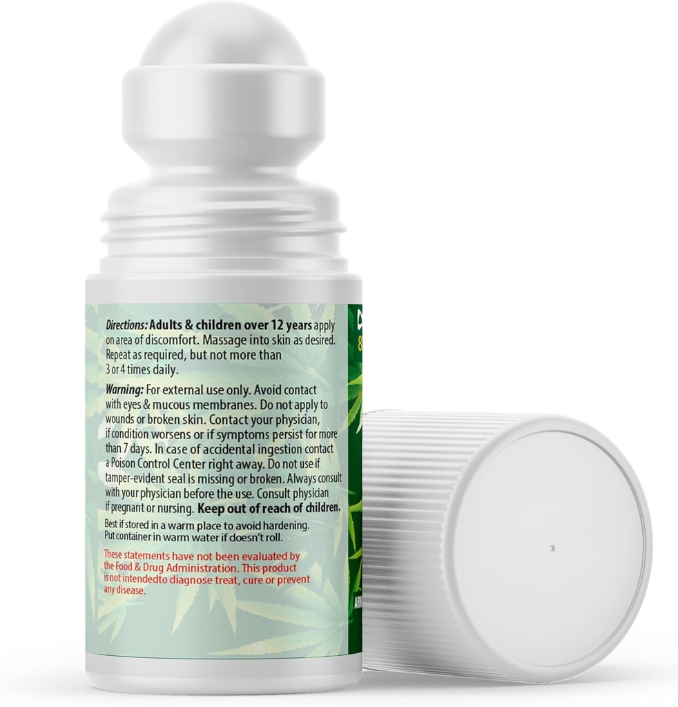 ANUMED - Hemp Roll-On 8000 mg Hızlı Yasası, Uzun Sonlandırma, Arnica + Turmeric for Natural Recovery, Joint, Muscle. 2 Packs of (2oz)