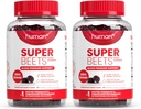 humanN SuperBeets Heart Gummies - Beet Gummy with Heart-Healthy Energy Support, Grape Seed Extract & Beetroot Powder, Sugar Free - Pomegranate Berry Flavor, 120 Count