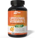 NutriFlair Liposomal Vitamin C 1700 mg, 180 Capsules - Yüksek Aborpsiyon, Fat ► VIT C, Higher Bioavailability Immune System Support & Collagen ATM, Non-GMO, Vegan Pills