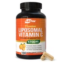 NutriFlair Liposomal Vitamin C 1700mg, 180 κάψουλες - Υψηλή απορρόφηση, λιπώδης διαλυτή VIT C, υψηλότερη βιοδιαθεσιμότητα Υποστήριξη ανοσοποιητικού συστήματος & ενισχυτής κολλαγόνου, μη GMO, χάπια Vegan