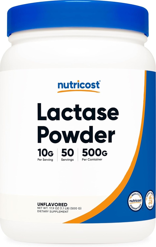Nutricost Lactase σε σκόνη 500 γραμμάρια - Μη ΓΤΟ, Χωρίς γλουτένη