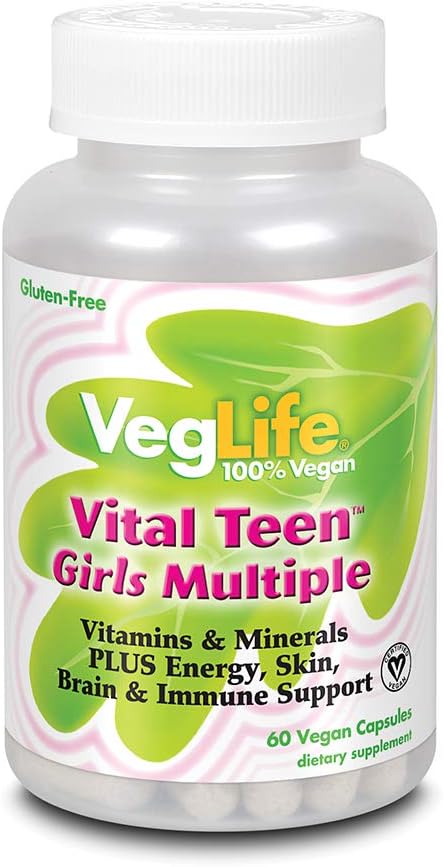 VegLife Vital Teen Girls Πολλαπλό Veg Cap, 60 Count