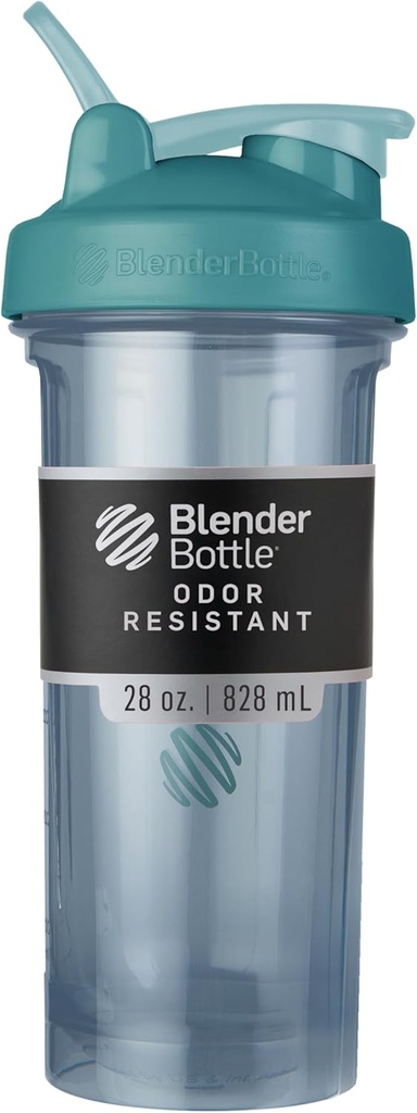 BlenderBottle Shaker Şişe Pro Serisi Protein Shakes ve Pre Workout için mükemmel, 28-Ounce, Cerulean Blue