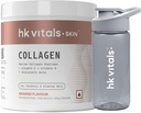 Heal;thKart hk Vitals Marine Collagen Supplement (Orange, 200g) & Sipper Şişe (Grey, 300 ml) Combo Pack | C & E | Sağlıklı Skin, Saç & Nails için
