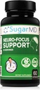 SugarMD Neuro-Focus Support - Συμπληρώματα Υγείας Εγκεφάλου για Μνήμη - Focus and Clarity Formula of Bakopa, Ginkgo, & Bioperine for Γνωστική Υποστήριξη - Μη ΓΤΟ και Χωρίς Γλουτένη - 60 Κάψουλες