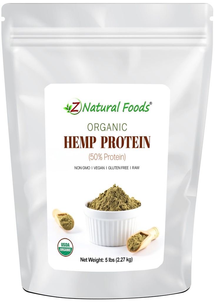 Organik Hemp Protein Toz - Unflavored Unsweetened - Plant Based Superfood for Smoothies, Shakes, Meal Change, Snacks - Raw, Vegan, GMO, Gluten Free - Bulk 5 lb Boyut