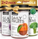 Super Fruit Super Greens and Sea Moss Gummies Bundle - Fruits Blend, Greens Blend, Irish Sea Moss, Bladderwrack - Detox, Nutrient Balance, Immunity support, Thyrid Health - για άνδρες και γυναίκες