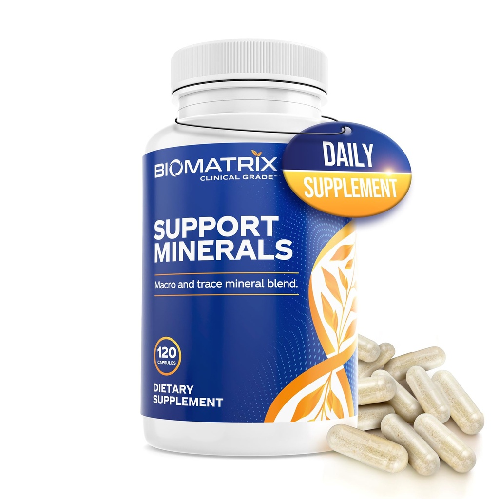 BioMatrix Mineral Erkekler ve Kadınlar için Tamam, Chelated Mineraller | Iron-Free, Kalsiyum, Magnezyum, Copper, çinko, Vitamin D, Iodine | Veggie Caps, 30 günlük Supply