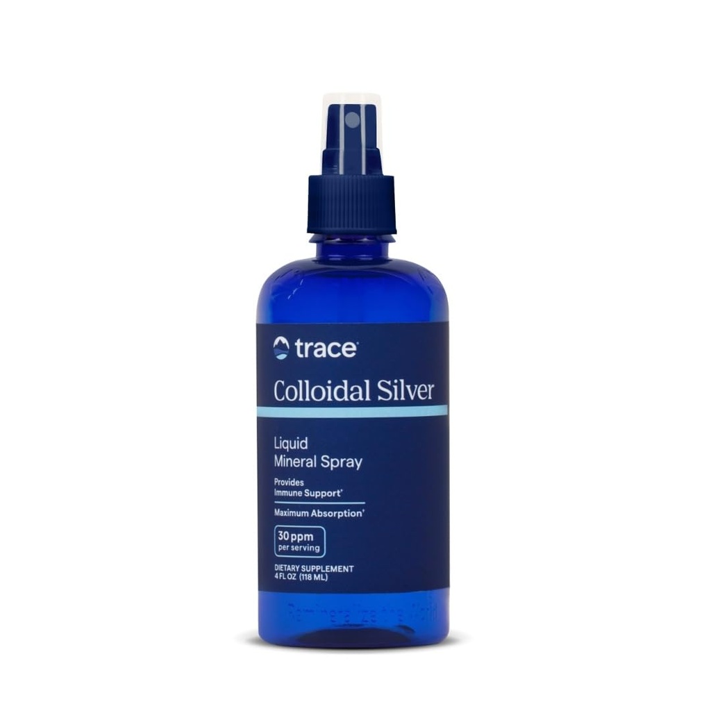Trace Minerals Colloidal Silver Mix - Daily Mineral Supplement to Aid Etkili Abhidrasyon - Destekler Immune, Skeletal & Sleep Health - Super Oksijenated Supplement - 4 fl oz (Haklı 118 Hizmet)