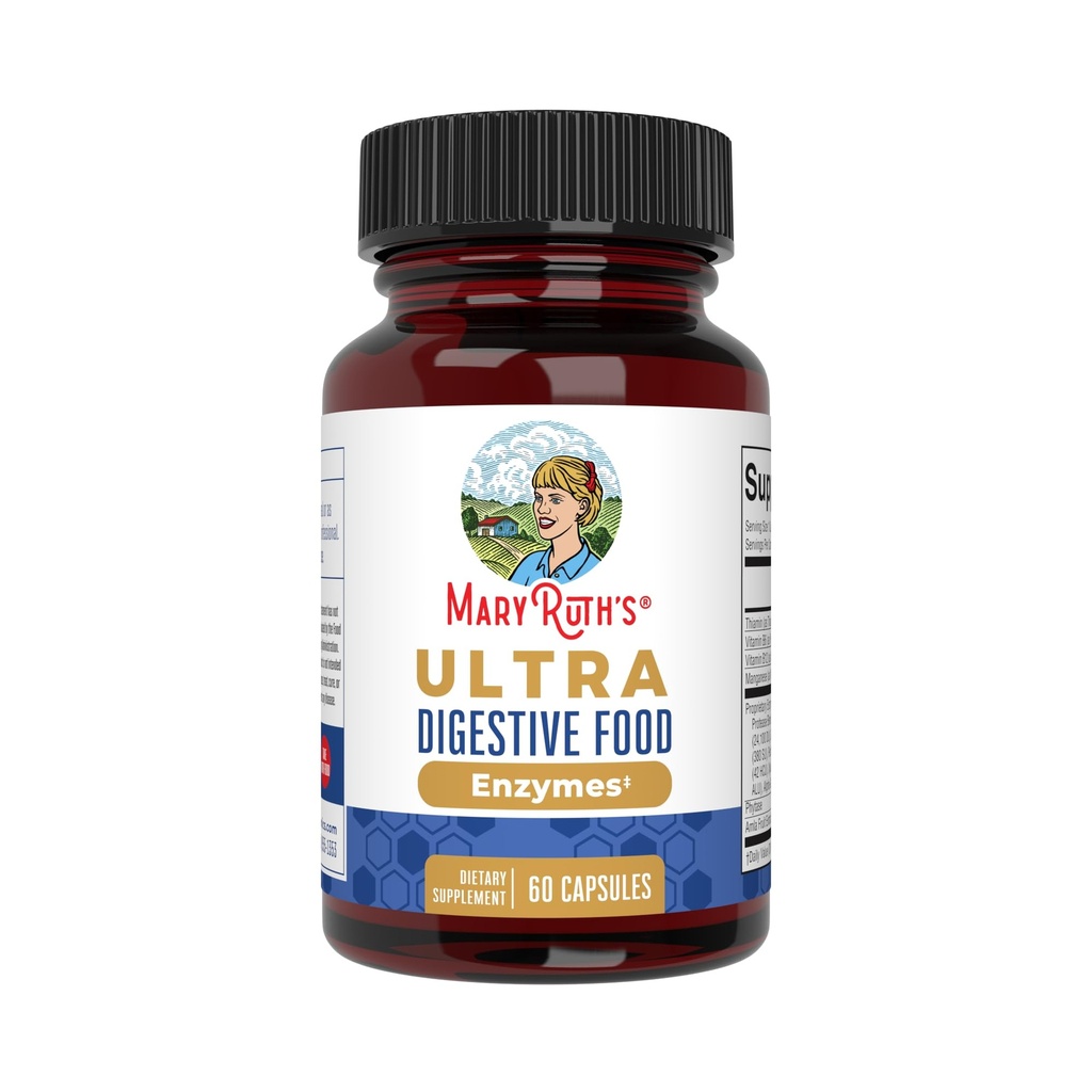 MaryRuth Organics Ultra Digestive Enzymes Capsules | Up to 2 Moon Supply | Supplement for Gut Health Support | Digestion & Immune Support with Amylase | Lipase & Lactase | Vegan | 60 Count