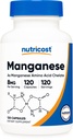 Nutricost Chelated Manganese Supplement 8mg, Amino Acid Chelate, 120 κάψουλες, 120 σέρβις - Χωρίς γλουτένη, μη-GMO και χορτοφάγους Φιλικούς