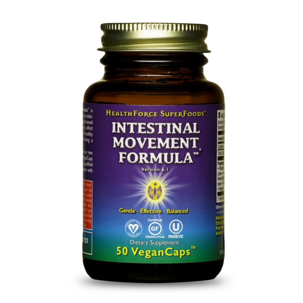 SAFORCE SFOODS Intestinal Movement Formula - Natural Laxative Supports Bowel Regularity - All- Natural Digestion Supplement to Support Constipation - Gluten-Free & Vegan - 50 Caps