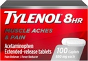 Tylenol 8 ώρας Acetaminophen 650 mg Εκτεταμένες Αιχμές απελευθέρωσης, γρήγορης δράσης σχεδιασμό Bi-Layer, γρήγορης & μεγάλης διάρκειας ανακούφιση πόνου για τους μυς, αρθρώσεις, οσφυαλγία & αρθρίτιδα, πυρετός μειωτή, 100 μέτρα