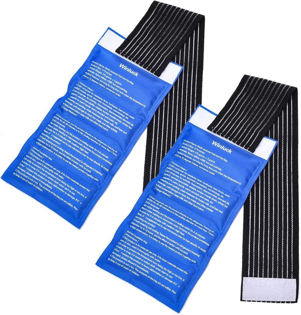 Gel Buz Soğuk Paketler - (2-Piece Set) Yumuşak Reusable Cold/Hot Compress, Alleviate Joint and Muscle Pain sağlar. Injuries - Omuz, Arka, Diz, Boy, Ankle & More.