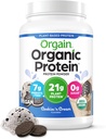 Orgain Organic Vegan Protein Toz, Kurabiyeler ve Krem - 21g Plant bazlı Protein, 7g Prebiyotik Fiber, Low Net Carb, No Lactose Materialss, NoEDIT Sugar, Non-GMO, For Shakes & Smoothies, 2.03 lb