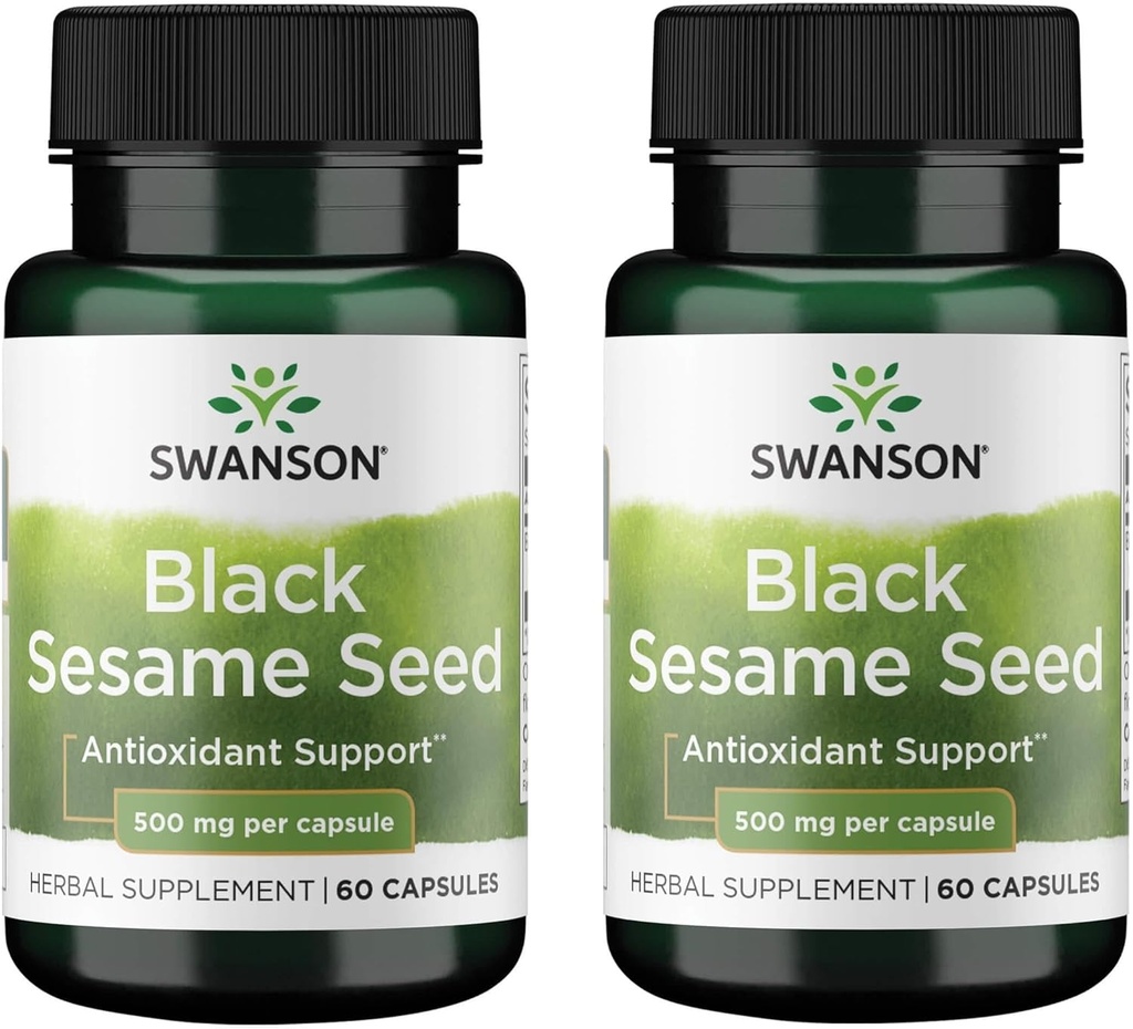 Swanson Full Spectrum Black Sesame Tohum 500 Milligrams 60 Capsules (2 Pack)