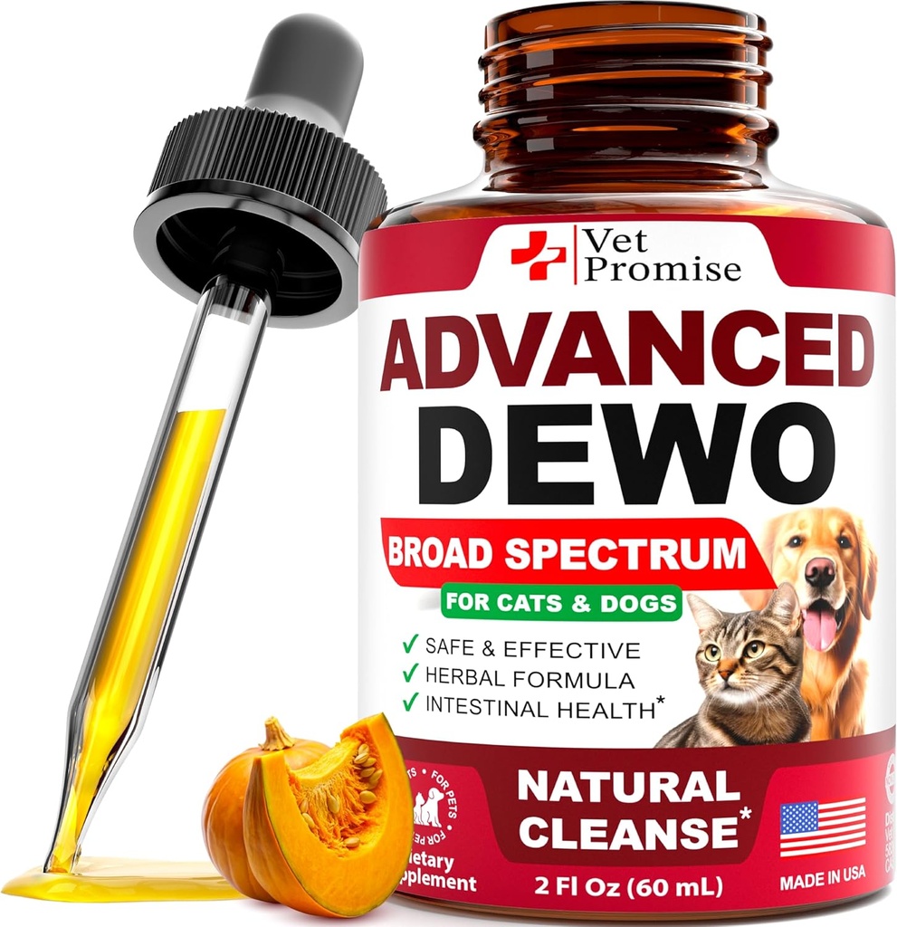 Doğal Cat & Dog Intestinal Defense - Herbal Broad Spectrum Cleanser - Parasiteleri ve Toxins - Puppies & Kittens için Sıvı İlaç Supplement - UTI Support - Made in USA